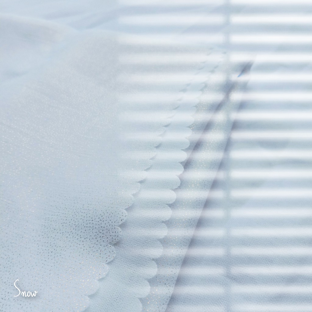 SHINAR GLAMOUR Gliter Hijab 115x115cm / Kerudung / Jilbab Segi Empat Premium-SHINAR-SNOW