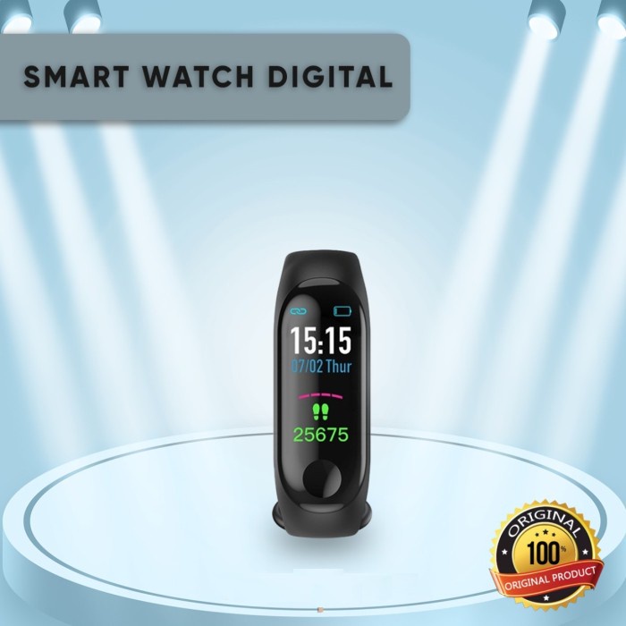 [Saucezhan]Jam Tangan Smart Watch Digital Fitnes Tracker - Hitam