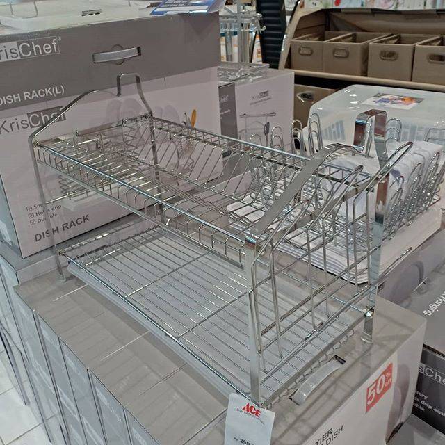 DISH RACK 2 TIER INFORMA DISH RACK MINIMALIS KRISCHEF DISH RACK 2 TIER INFORMA DISH RACK MINIMALIS KRISCHEF