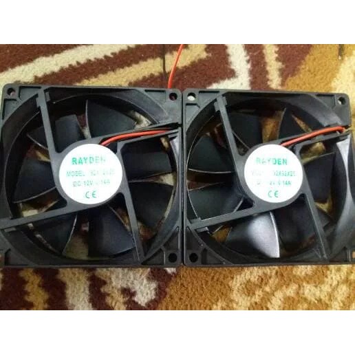Kipas Angin Petak Dc 12v Ukuran 9cm x 9cm