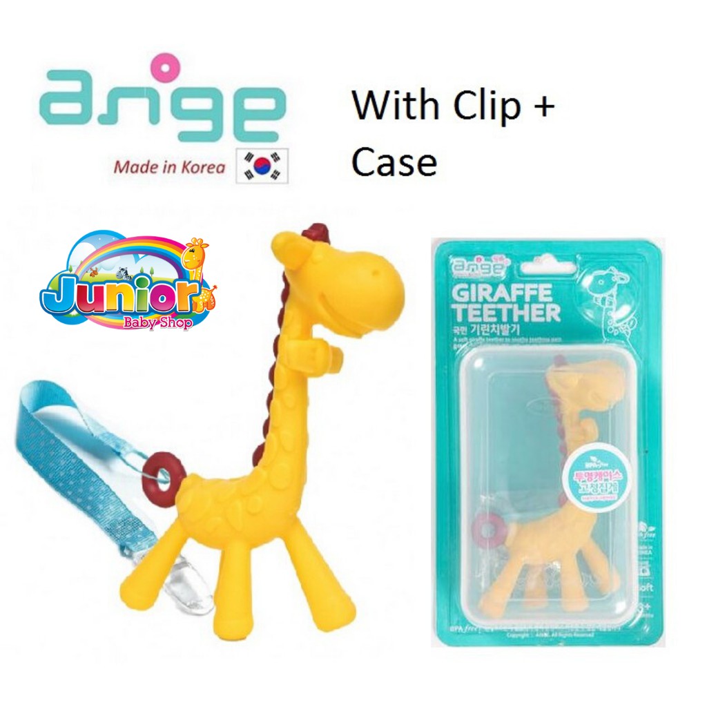 TERMURAH!! Ange Apple,Grape,Giraffe,Green Bean Teether With Case + Clip