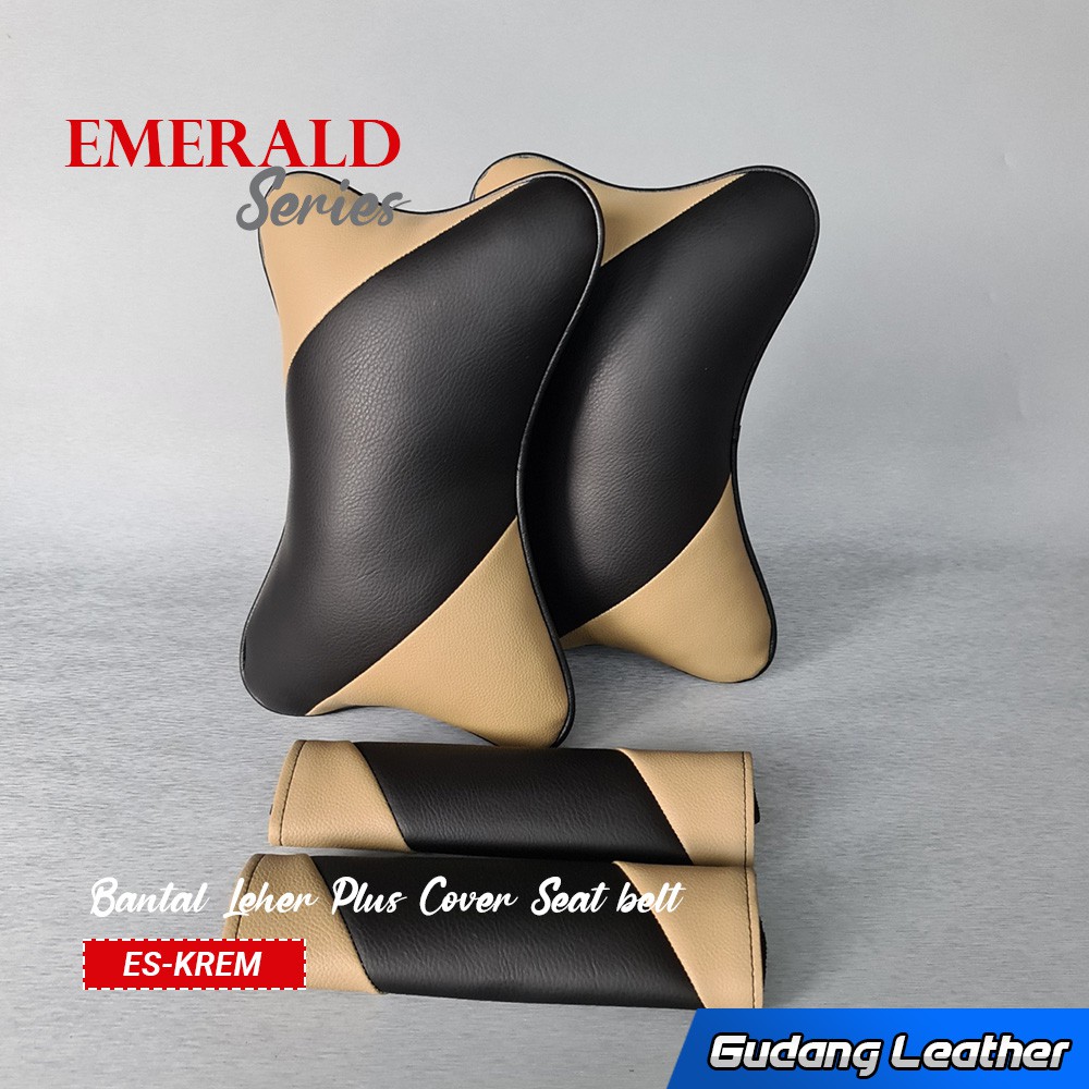 Bantal Mobil Kulit Sintetis PLUS Cover Seat Belt - Emerald Series