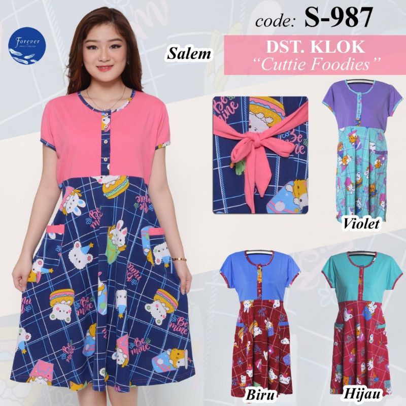 Daster klok forever motif terbaruu