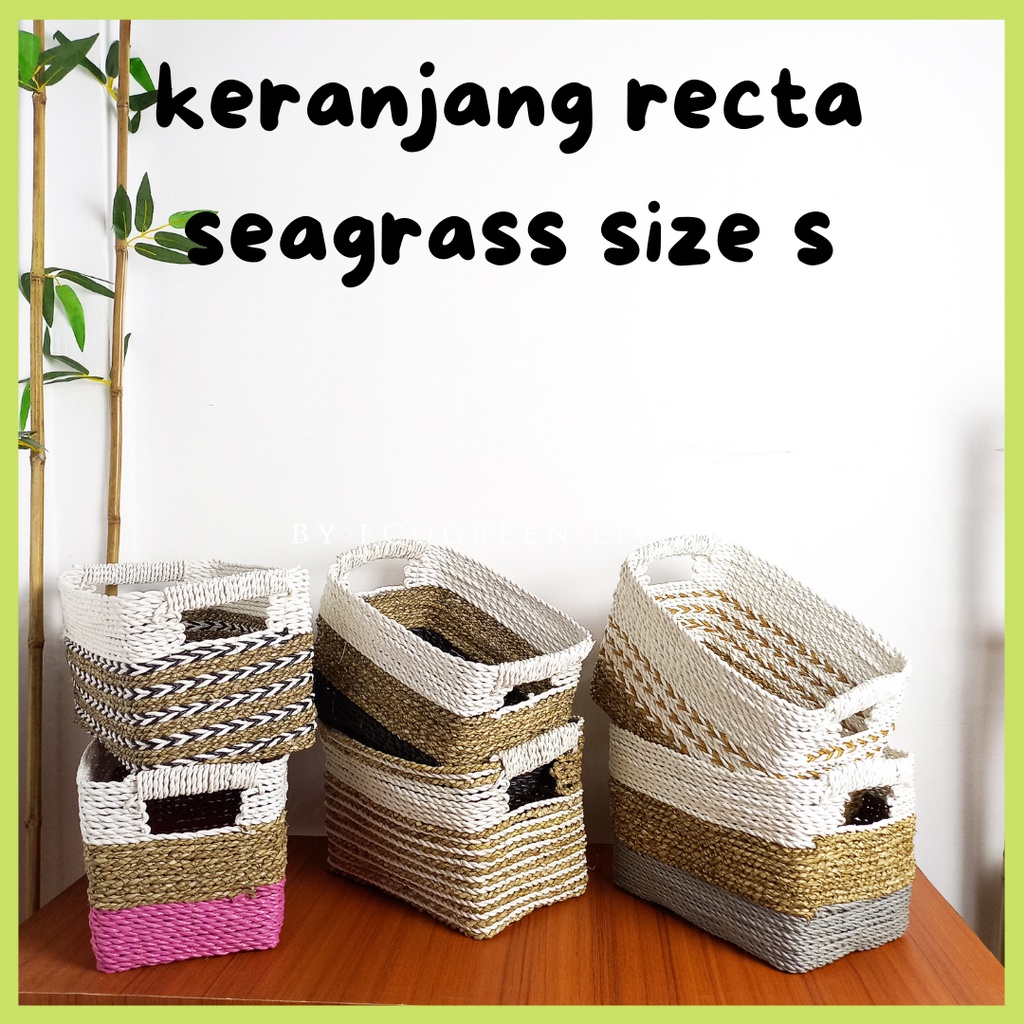 KERANJANG ANYAMAN SEAGRASS / RECTA SEAGRASS SIZE S 30X19X19 CM