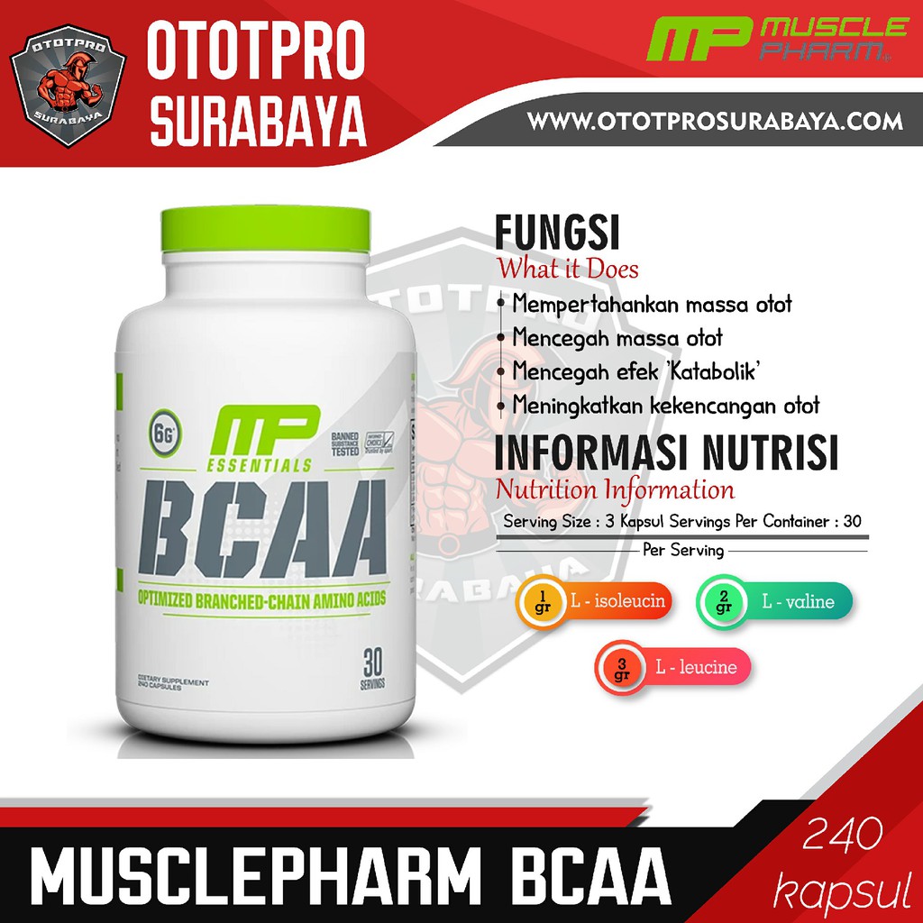 Musclepharm BCAA 3:1:2 - 240 Caplets /312/MP/Suplemen/Amino/Fitness