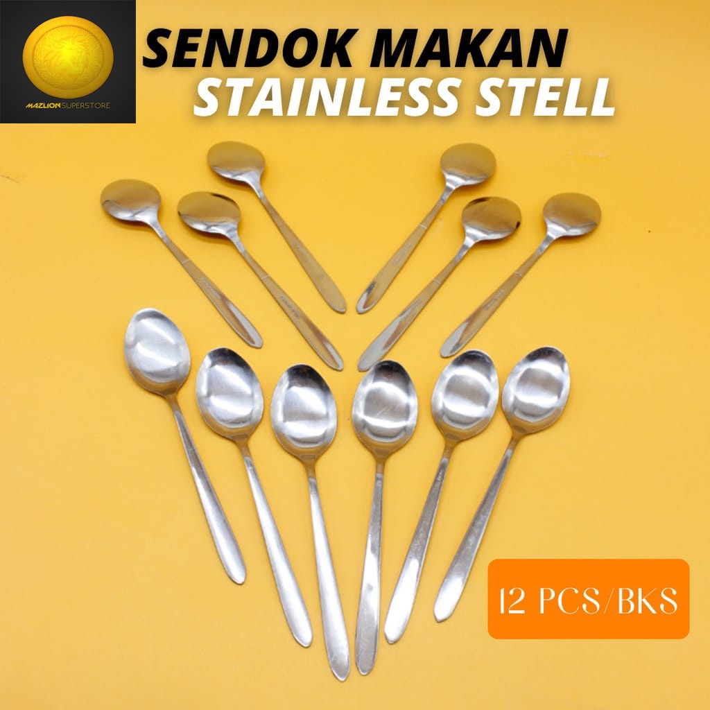 Sendok dan Garpu Makan Polos Tebal - Sendok Garpu Makan 1 Lusin Bahan Stainless