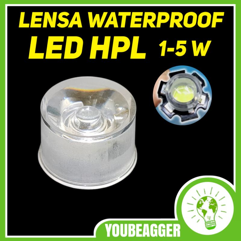 Lensa waterproof 30 derajat LED HPL 1 W 3W 5W