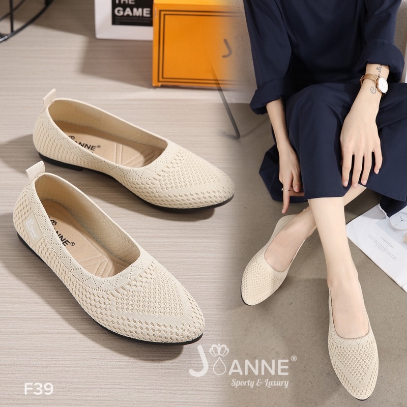 RESTOCK! [ORIGINAL] JOANNE FlyKnit Flat Shoes Sepatu Wanita #F39