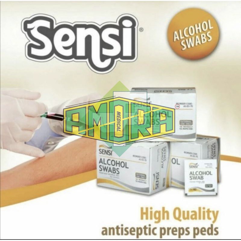 Alcohol Swab Sensi / Kapas Alkohol / Alkohol Pads 100s