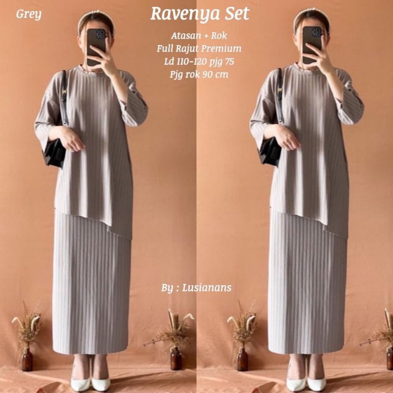 O2 Fashion / Ravenya set / bisa cod / stelan rajut model terbaru