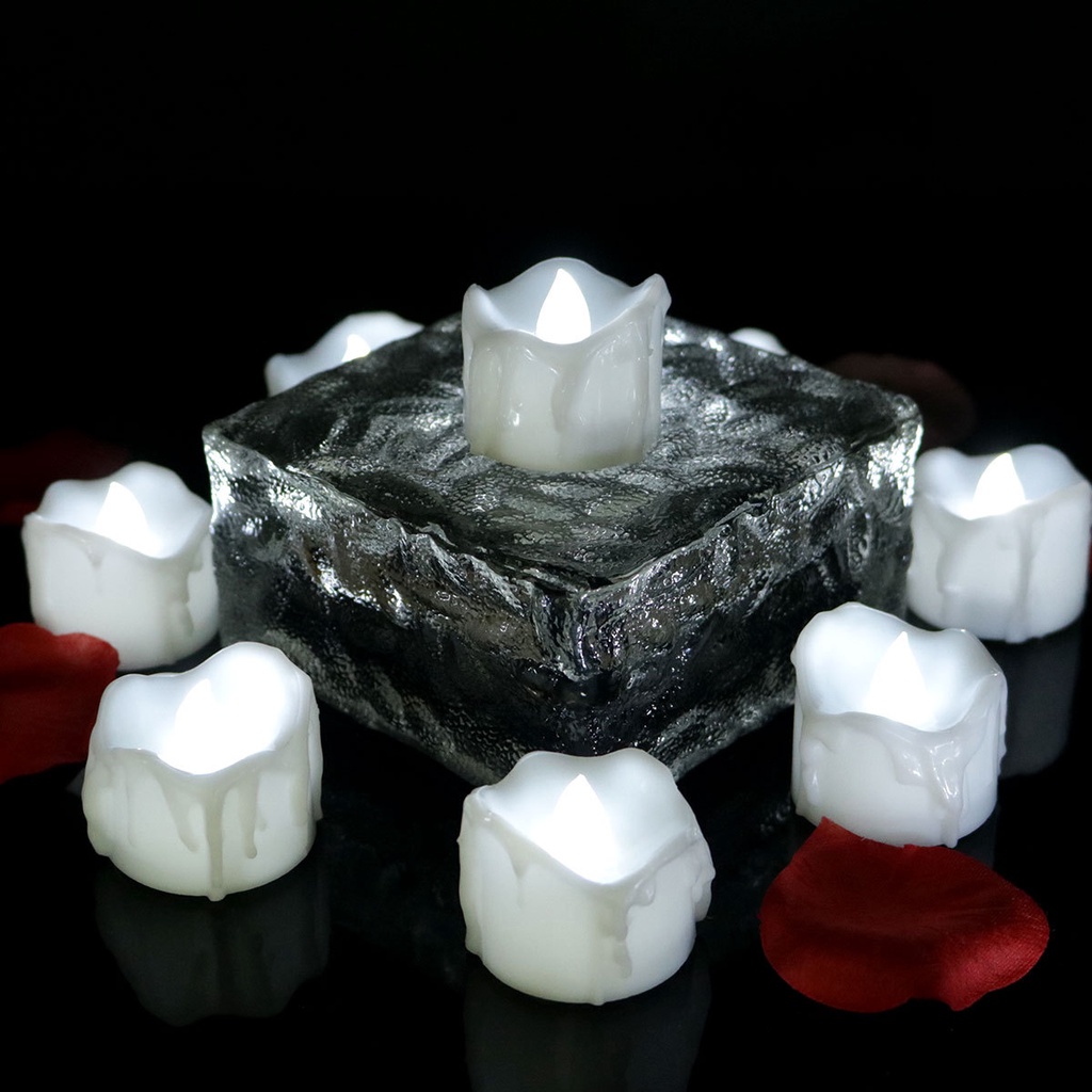 1pc Lampu Led Bentuk Lilin Tanpa Api Dengan Baterai Untuk Dekorasi Natal
