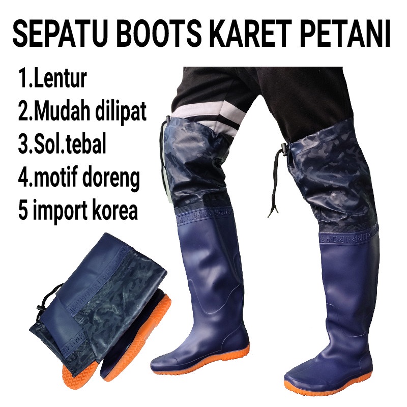 SEPATU BOOTS HUJAN SEPATU SAWAH ANTI KEONG SEPATU BOOTS KARET PETANI KOREA SEPATU BOTS KARET