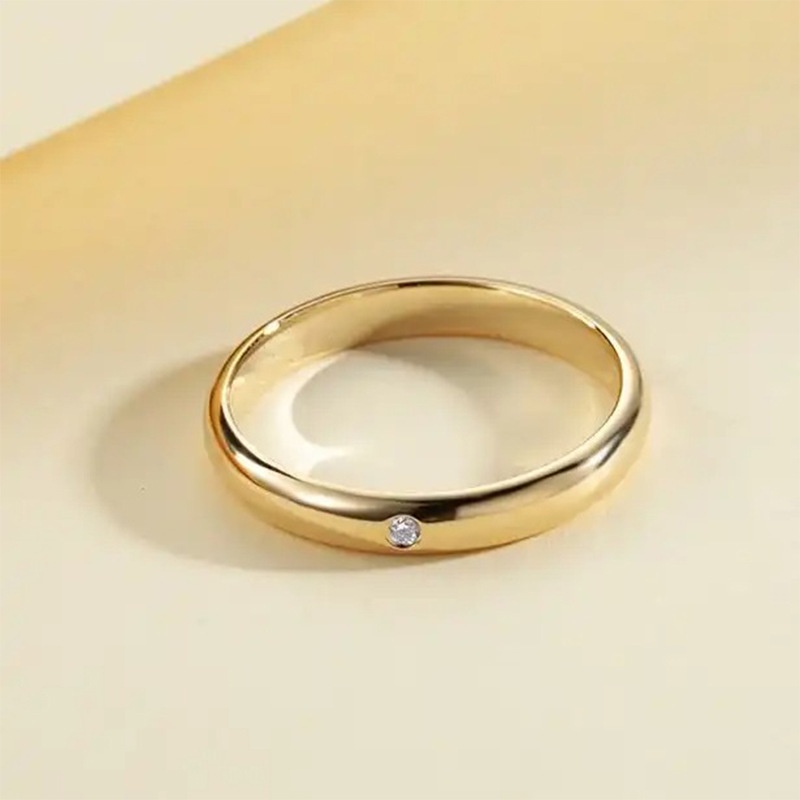 Cincin titanium elegan simple mata satu anti karat - ercassia