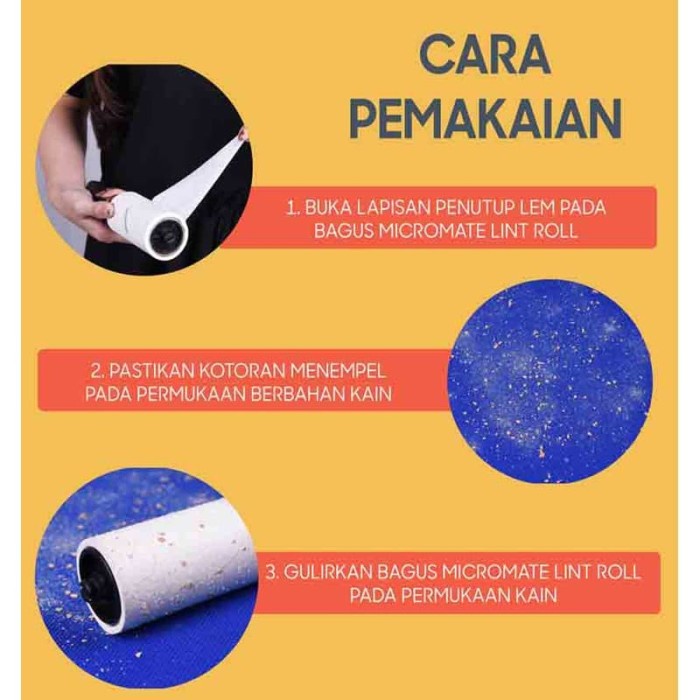 Bagus Micromate Lint Roller Refill 2 S Type 310 Pembersih Karpet Jok