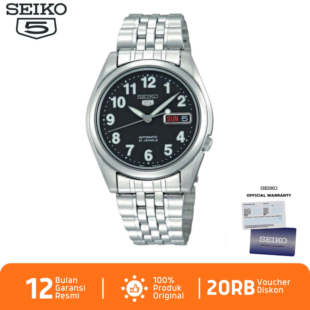 Seiko Pria SNK381 Jam Tangan Pria Seiko 5 Automatic SNK381K1 Stainless Steel Strap