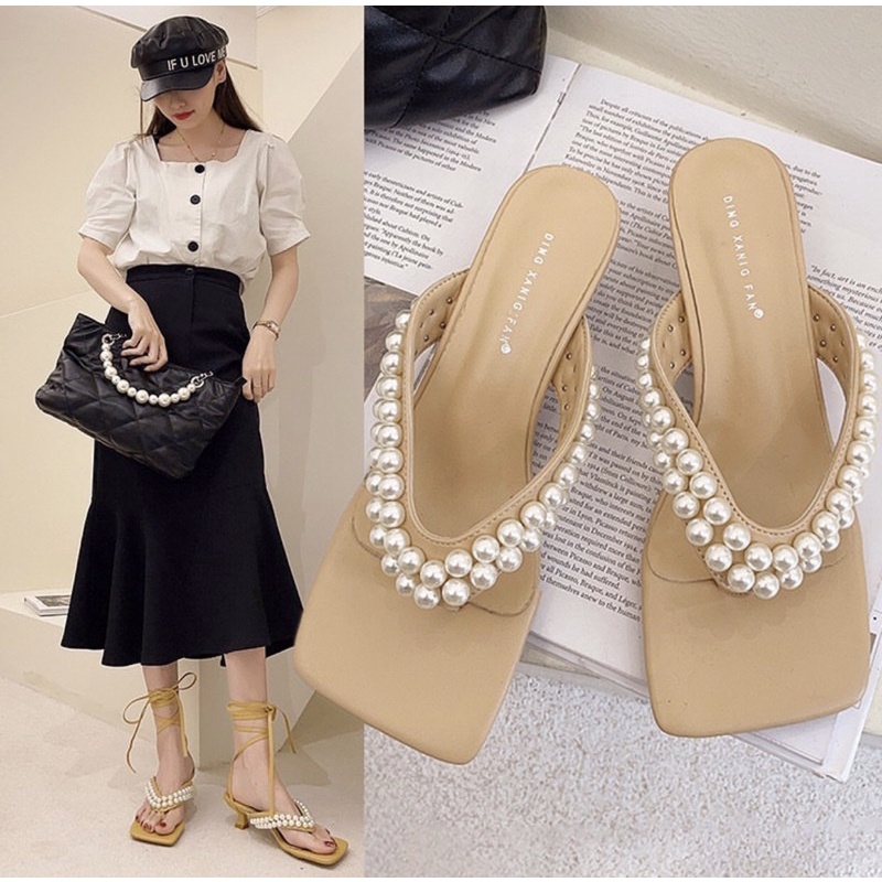 Heels 392 sepatu sendal wanita import realpict