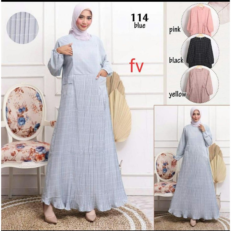 gamis motif bahan moscrepe