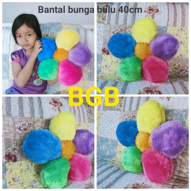 BGB Bantal bunga bulu Rasfur KARINDO lembut Cantik