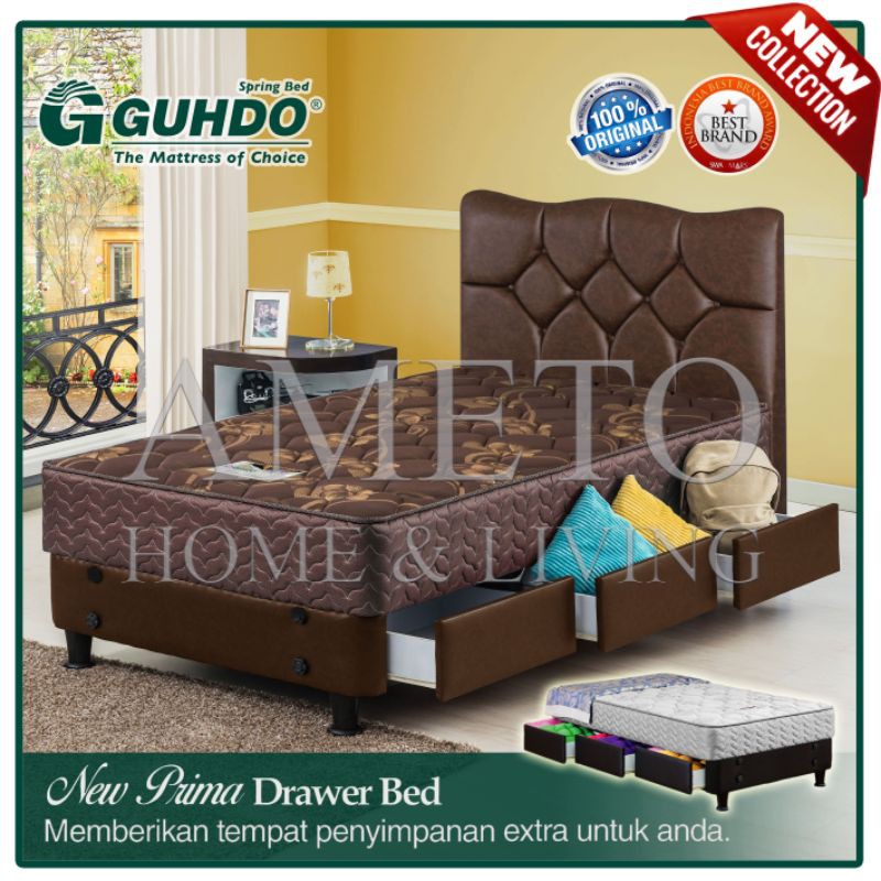 Guhdo Springbed Drawer Laci New Prima 120x200 HB Lavela Full Set