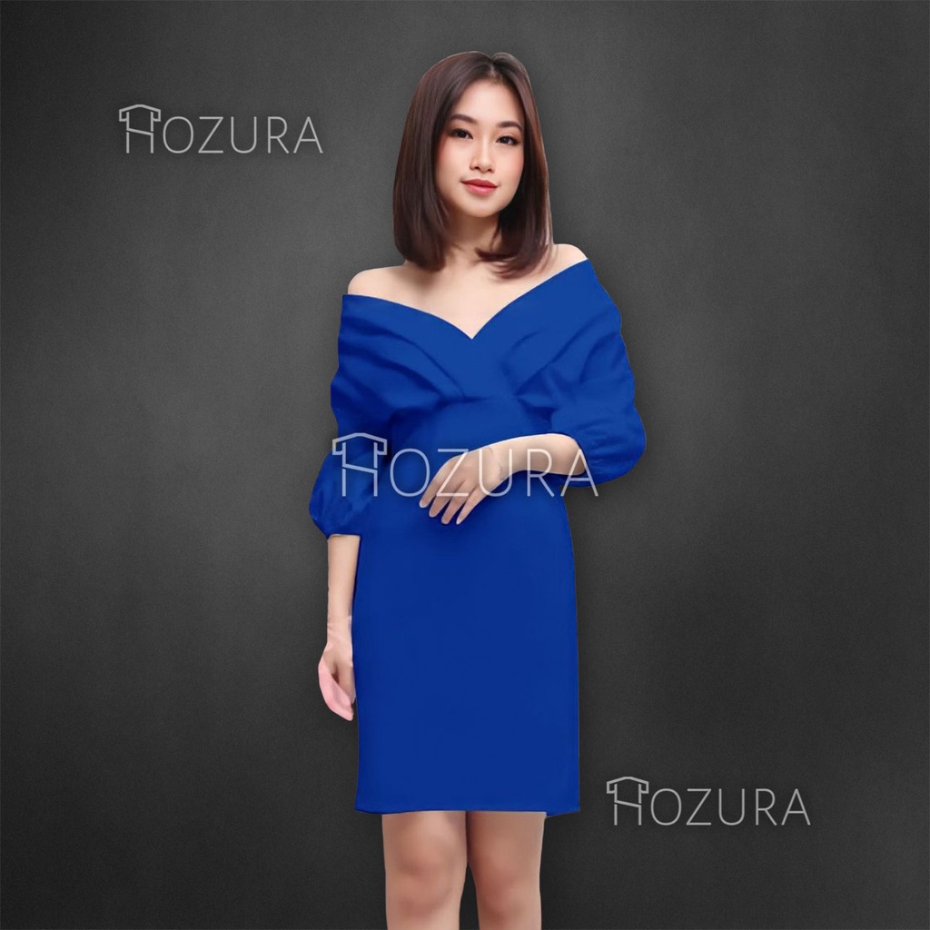 HOZURA - Dress Import Premium Elena - Dress Scuba - Dress Korea - Dress Import - EC 7897 - Dress Halterneck - Dress Bodycon Spaghetti Strap - fanny dress bodycone wedges premium - Atasan Wanita - Dress Midi Korean - Gaun Terbaru Murah COD Gratis Ongkir