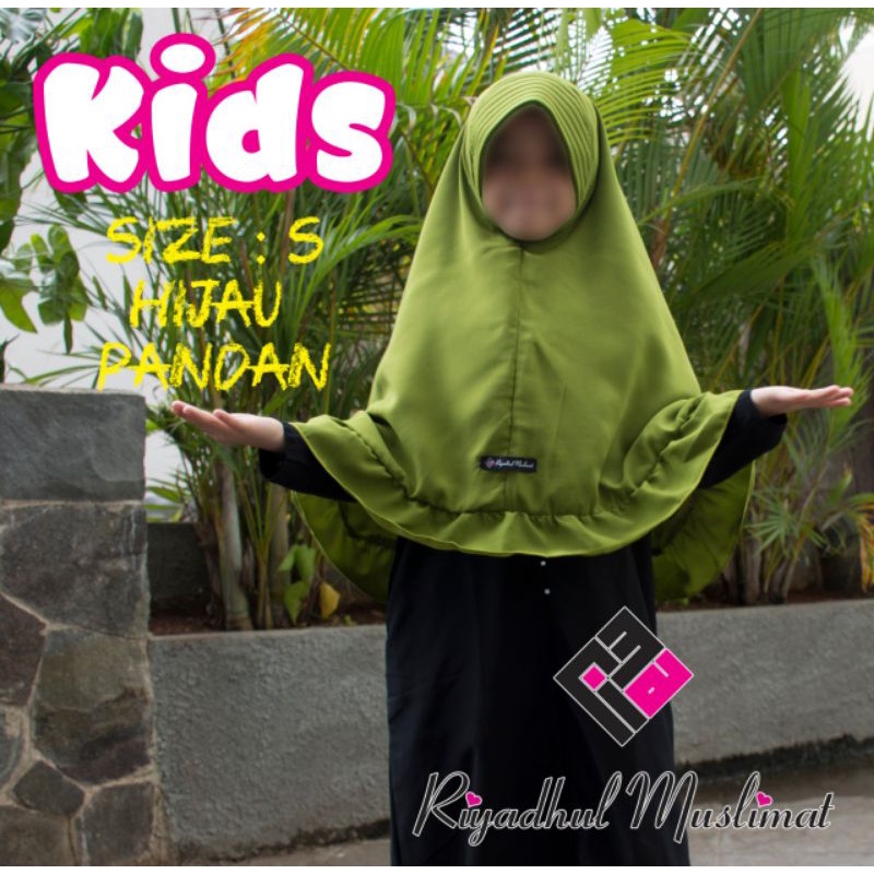Bergo Jilbab Anak Perempuan Sekolah SD Syari Khimar Polos Hijab wolfis