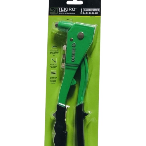 TEKIRO TANG RIVET HAND RIVETER 2.4, 3.2, 4.0, 4.8MM RIVET ADAPTER