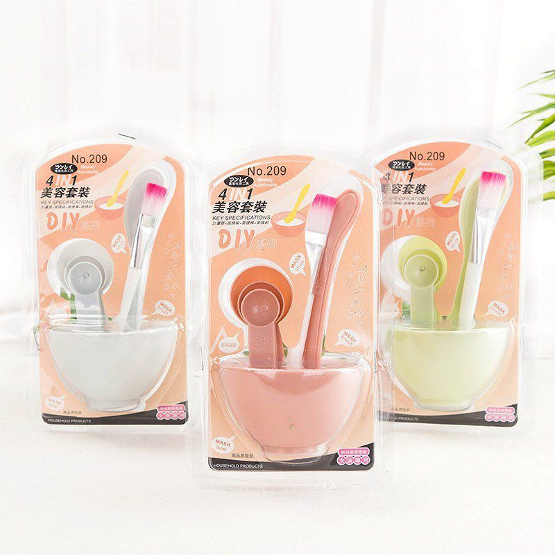 MANGKOK MASKER SET 4IN1 MANGKUK KUAS SPATULA SENDOK TAKAR