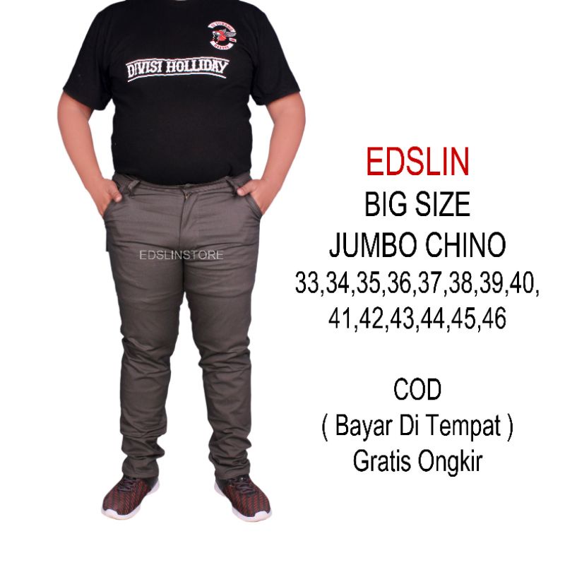 Celana Chino Jumbo Panjang Pria Celana Panjang Jumbo Chino Size:40-50