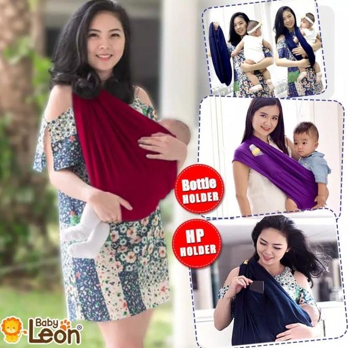 Gendongan Bayi Kaos/Geos Baby Leon Polos Warna NAVI Ukuran M dan L