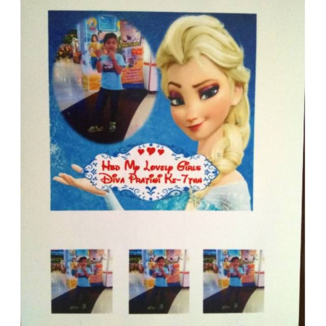 

print edible sugar paper wafer paper kertas gula roti hiasan kue frozen elsa