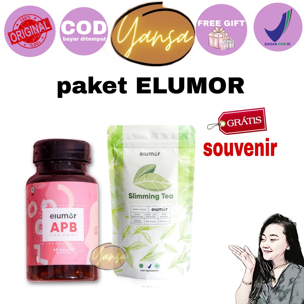 PAKET HEMAT ELUMOR APB anti perut buncit dan elumor slimming tea