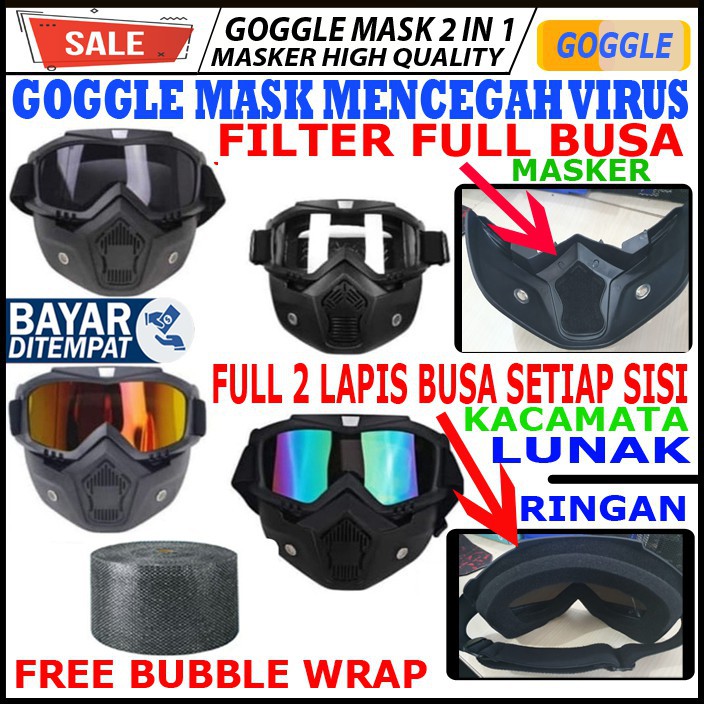 KACAMATA GOGGLE MASK SEPEDA  MOTOR TRAIL CROSS  HELM  MASKER 