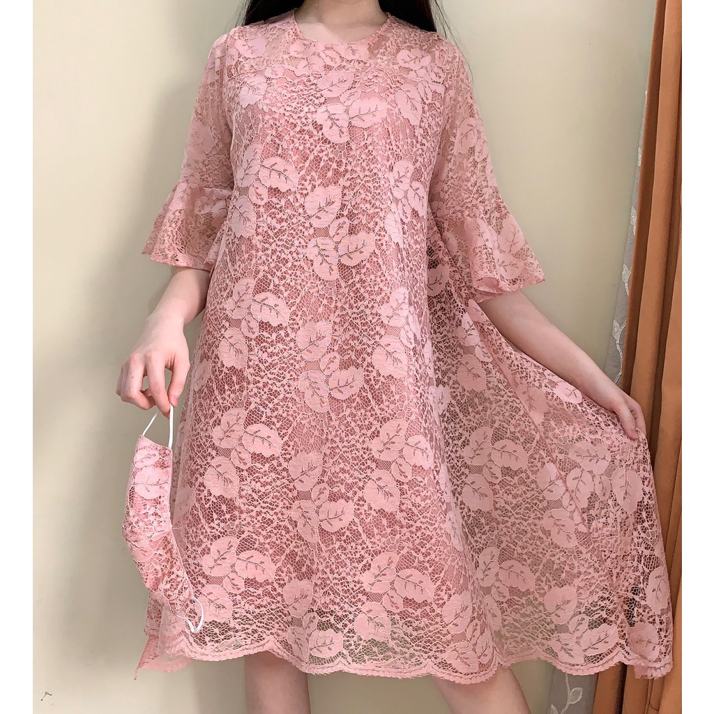 Ken-160B Dress Pesta Kondangan Wanita Mewah full brukat Non- Glitter