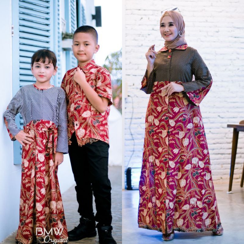 Sarimbitan Batik• Familly Set Marwah Couple Batik Keluarga • Batik couple Muslim • batik berkualitas