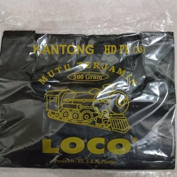 Kantong Plastik Kresek Loco Tebal Hitam 500 gram ukuran 17 - 40