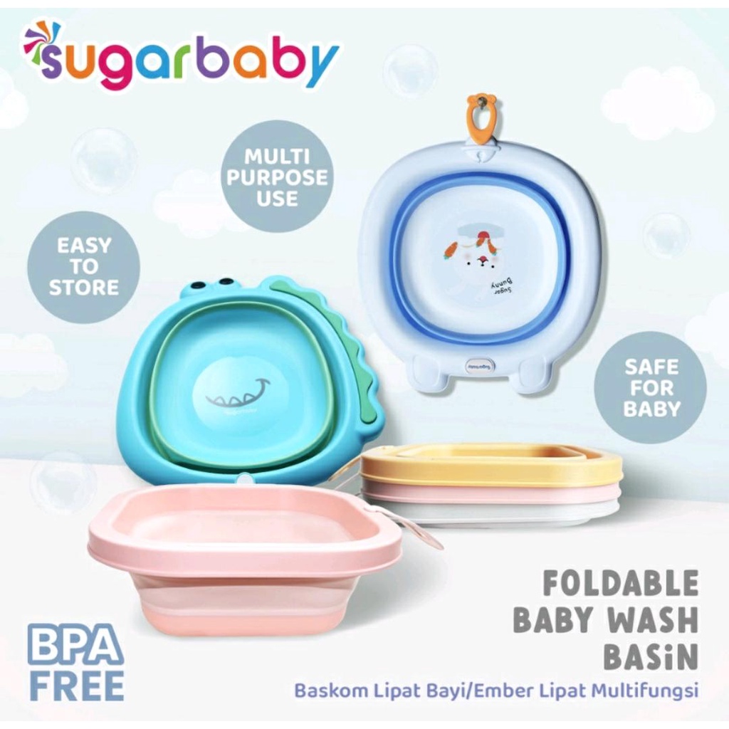 SUGARBABY FOLDABLE BABY WASH BASIN / BASKOM LIPAT BAYI / EMBER LIPAT MULTIFUNGSI