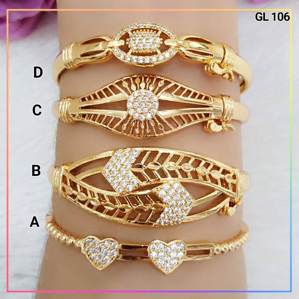 Gelang xuping gelang bangkok dewasa permata zirkon perhiasan lapis emas gold GL 106