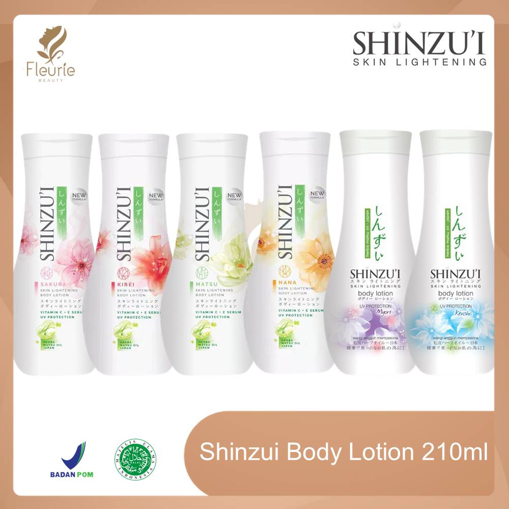 Shinzui Skin Lightening Body Lotion  210ml - Body Lotion Matsu Hana Kensho Kirei Myori Sakura Halal Original BPOM