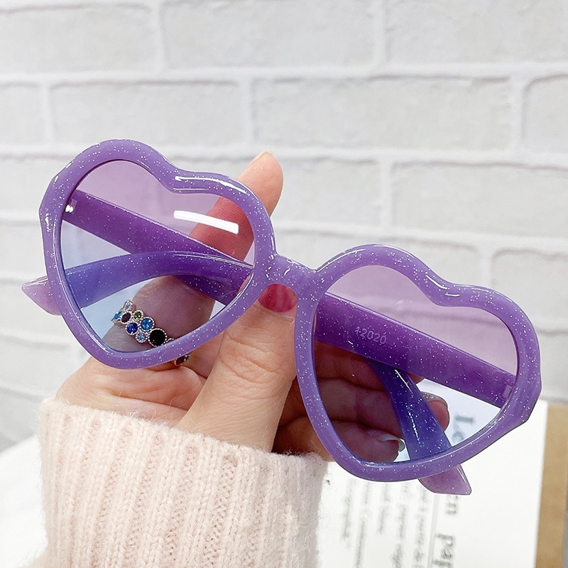 Kacamata Sunglass Desain Peach Heart Jelly Gaya Korea Untuk Anak