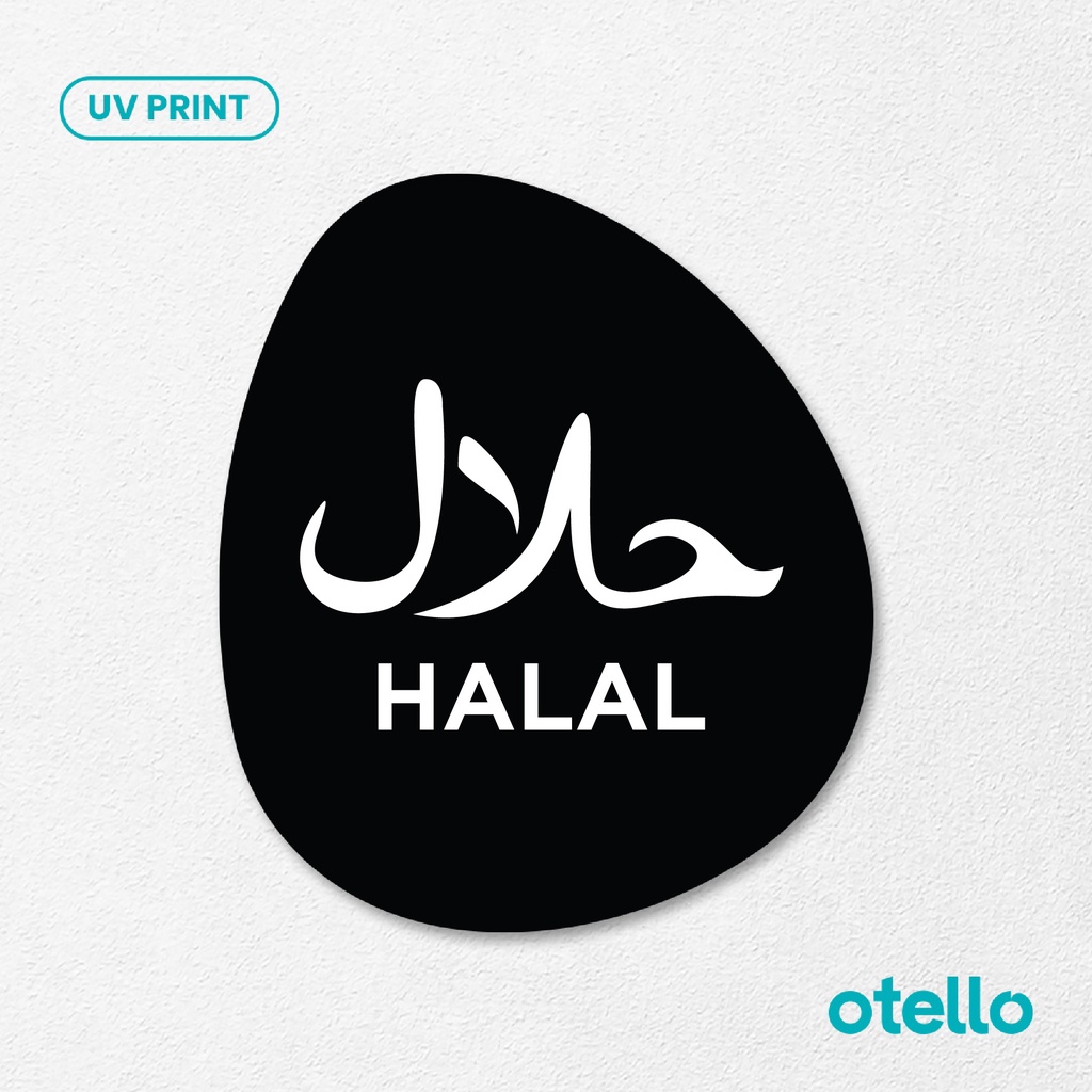 

Halal Sign Board Akrilik Tempel Signage Dinding Papan Label Acrylic Restoran Dinding Petunjuk Toko Cafe