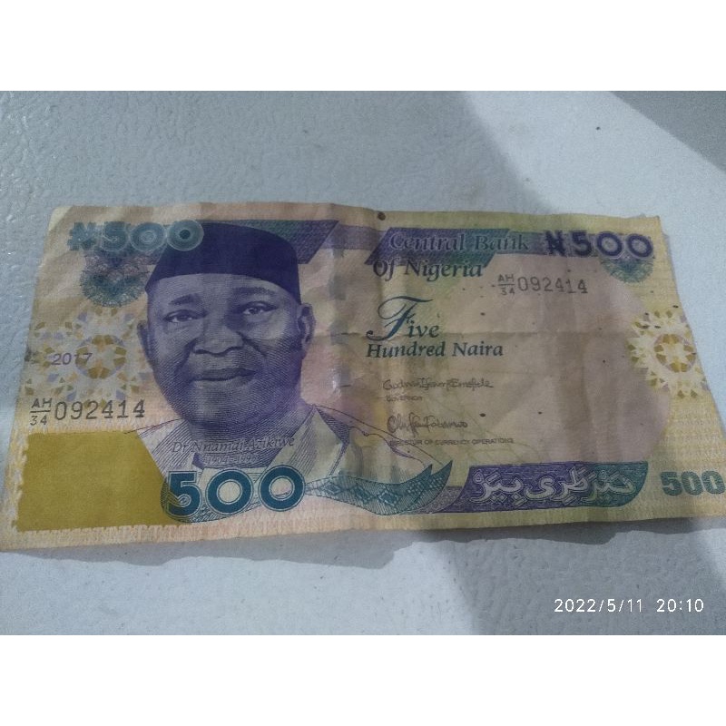 mata uang asing dolar negeria,500 naira (asli)
