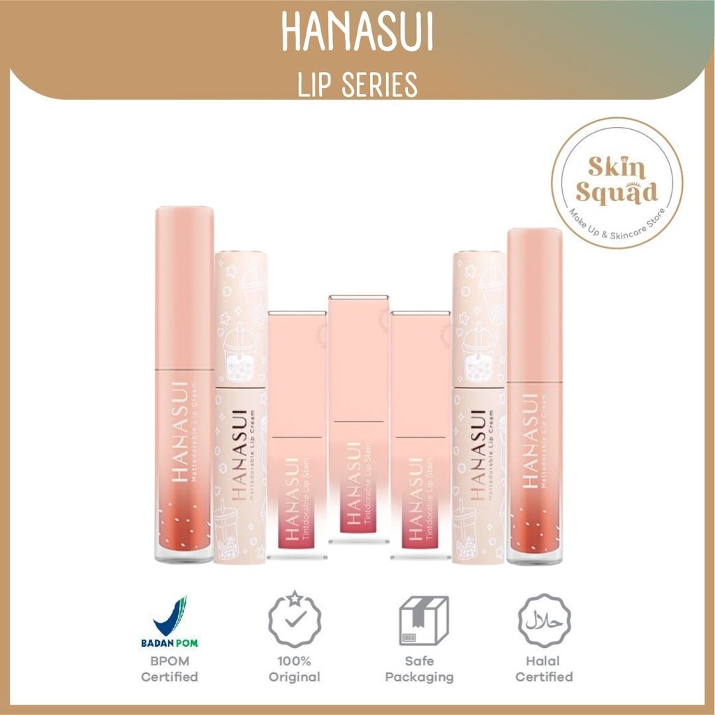 Hanasui Lip Series / Hanasui Lip Tint / Hanasui Mattedorable Lip Matte / Hanasui Lip Boba Edition