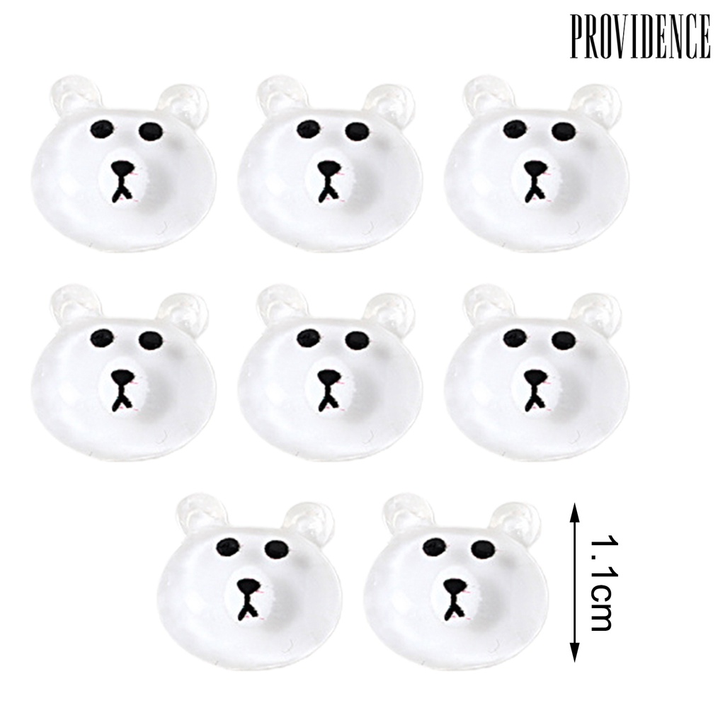 Providence 8Pcs/Bag Fingernail Decoration Universal Lovely Resin Nail Art Accessories Cute Teddy for Personal Use