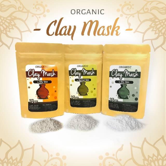 MASKER WAJAH ORGANIK 15 GRAM (ClLAY MASK) - MASKER BUBUK ORGANIK