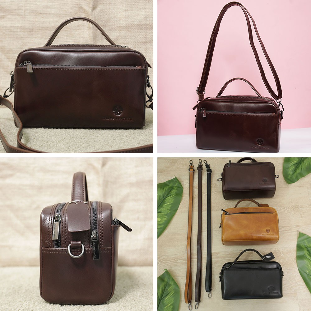 Tas Selempang Kulit Sapi Fashion Wanita Slingbag Sling Bag COD Violetta AP01