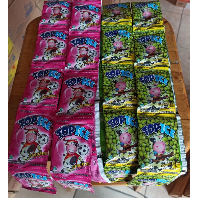 

Top Ice Minuman Instant Rasa Stroberi Dan Kacang Hijau Renceng Isi 10 Pcs