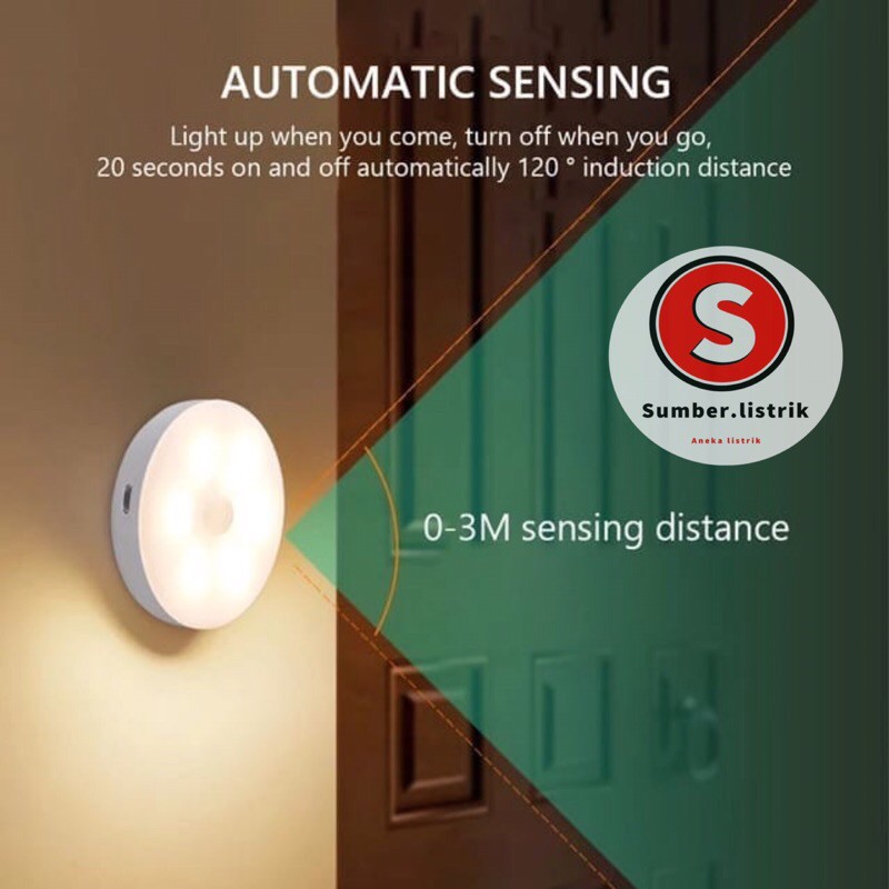 LAMPU TIDUR SENSOR GERAK LED / LAMPU LEMARI/ LAMPU TANGGA SENSOR LED/ LAMPU EMERGENCY