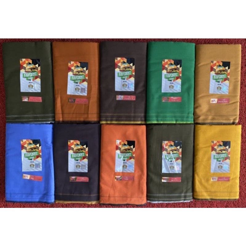 Sarung Atlas Favorit 500 motif WPL warna polos tumpal