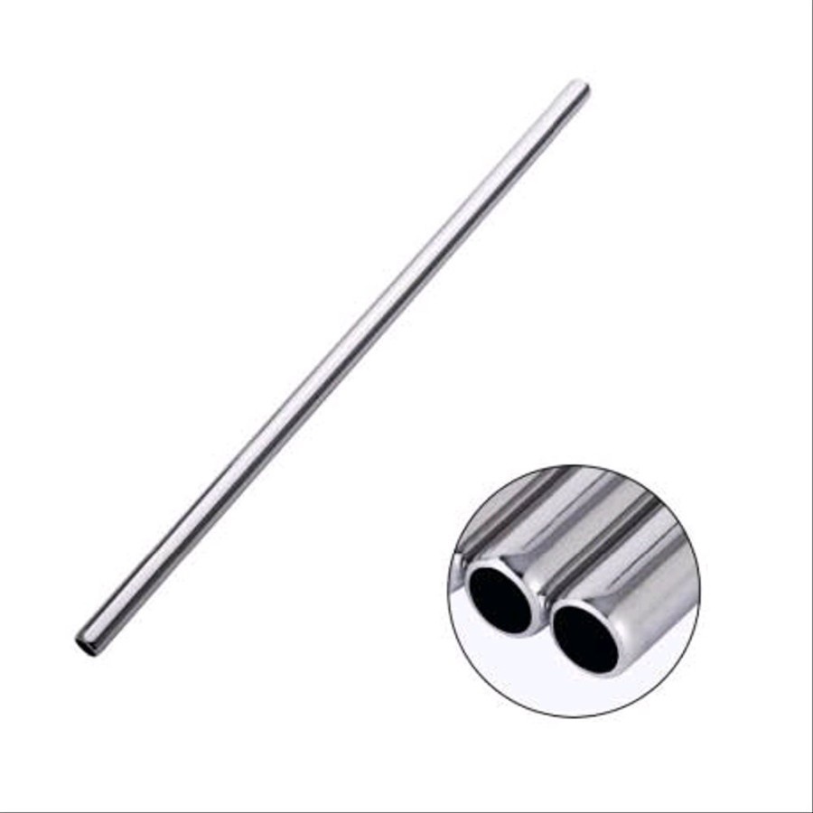 Sedotan Stainless Steel Lurus  Ramah Lingkungan Reusable Straw