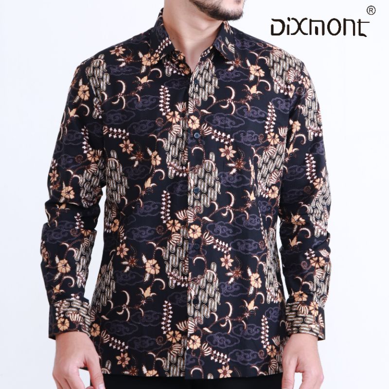 Dixmont Kemeja Pria Batik Panjang Hem BL03821